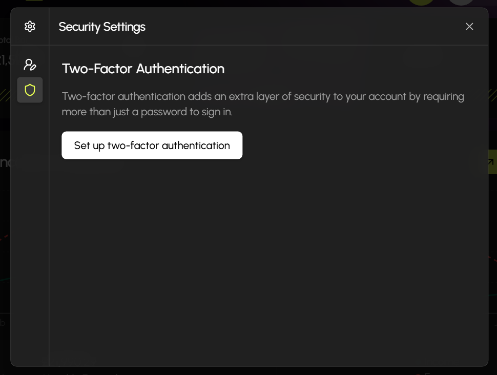 ZenWealth Security Settings